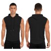 Men Casual Hooded Sleeveless Bodybuilding T-shirt Fitness Workout Gym Tank Top
