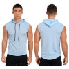 Men Casual Hooded Sleeveless Bodybuilding T-shirt Fitness Workout Gym Tank Top
