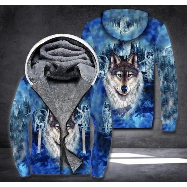 Wolf Blue Fleece Hoo...