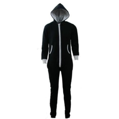 Unisex Mens Plain Aztec 1Onesie Zip Up All In One Hooded Jumpsuit Sizes S-5XL 