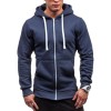Men Plain Pullover Hoodies Casual Hooded Sweatshirts Long Sleeve Classic Tops