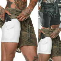 Mens 2 in 1 Shorts W...