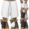 Mens 2 in 1 Shorts Workout Running Training Athletic Gym Lightweight Quick Dry