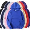 Men Plain Pullover Hoodies Casual Hooded Sweatshirts Long Sleeve Classic Tops