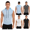 Men Casual Hooded Sleeveless Bodybuilding T-shirt Fitness Workout Gym Tank Top