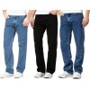 New Mens Straight Leg Regular Fit Plain Work Denim Jeans All Waist Sizes 30 - 50