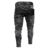 Spring and Summer Male Personality Ripped Black Casual Skinny Zipper Jeans