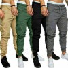 UK Mens Elasticated Waist Cargo Combat Work Trousers Joggers Pocket Cuffed Pants