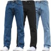 MENS DENIM JEANS STRAIGHT LEG WORK BASIC LIGHT MID WASH BOTTOM REGULAR FIT PANTS