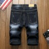 2021 Mens Summer Denim Shorts Destroyed Jeans Chinese dragon Embroidery Midpants