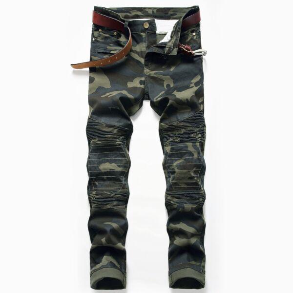 Punk Biker Jeans Men...