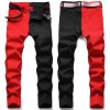 Mens Punk Stretch Ripped Jeans Slim Fit Pants Casual Denim Biker Skinny Trousers