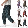 Mens Casual Baggy Yoga Pants Gym Loose Fit Floral Printed Harem Trousers Bottoms