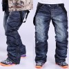Winter Men's Waterproof Ski Pants Denim Outdoor Snowboard Windproof Snow Pants