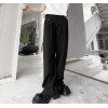 Men's Fashion Retro Black Wide leg pants Youth Casual Loose Suit Pants Trousers