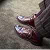 Men's British Mix Warm Retro Herringbone Trousers Woolen Striped Straight Pants/