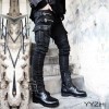 Punk Rock Mens Fashion Black Zip Gothic Hip-hop Denim DJ pencil Pants Trousers
