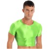Mens Smooth Sports Crop Top Sportswear Slim Shirt Solid Color Work Out T-shirt 