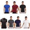 Mens Solid Color T-shirt Fashion Mock Neck Short Sleeve Casual Slim Fit Top
