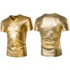 Mens Solid Color T-shirt Casual Breathable Round Neck Short Sleeve Slim Fit Tops