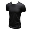 Mens Solid Color T-shirt Casual Breathable Round Neck Short Sleeve Slim Fit Tops