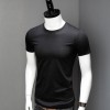 Mens Solid Color T-shirt Casual Breathable Round Neck Short Sleeve Slim Fit Tops