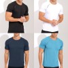 Men’s Quickly Dry Breathable Sport Top Athletic T-Shirt Solid Color Running Tees