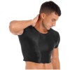 Mens Smooth Sports Crop Top Sportswear Slim Shirt Solid Color Work Out T-shirt 
