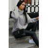 Womens Ladies Chunky Knitted High Polo Roll Over Neck Oversize Jumper Dress Top
