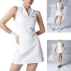 Womens Tennis Dress Sleeveless Sportswear Cutout Back Golf Dress Workout Soft