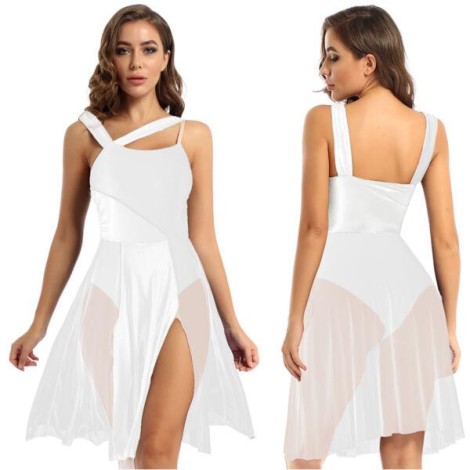 Women Lyrical Ballet Dance Leotard Dresses Modern Contemporary Dancewear Costume