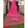 Embellished Women's Net Foil Print Pink Traditional Saree With Unstitch Blouse
