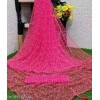 Embellished Women's Net Foil Print Pink Traditional Saree With Unstitch Blouse