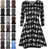 Women Ladies Halloween Spooky Scary Horror Fancy Costume Swing Skater Mini Dress